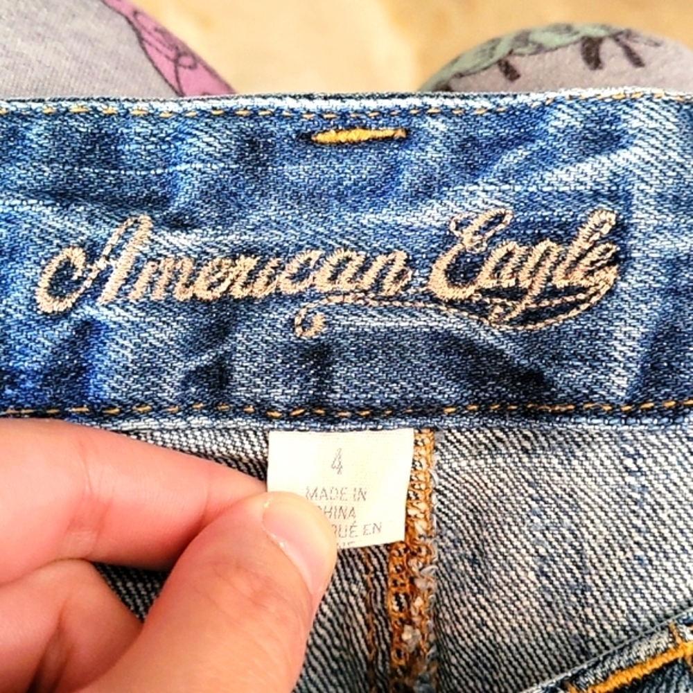 American Eagle Micro Mini Raw Hem Denim Skirt - Picture 5 of 6